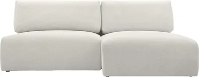Produktbild von FEDVE Ecksofa Ripley aus Chenille-Stoff mit Schlaffunktion, Weiß