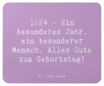 Produktbild von Mr. & Mrs. Panda Mauspad Spruch 1924 Geburtstag - Lavendeltraum - Geschenk, Happy Birthday, Jahrgang, Geburtstagswünsche, computer, mousepad, mousematte, Alter, Mouse Pad