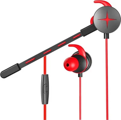 Productafbeelding van Gaming-hoofdtelefoon met 3,5 mm aansluiting en afneembare microfoon. Draadloze stereo-hoofdtelefoon, rood