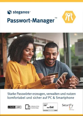 Produktbild von Steganos Passwort-Manager / 5 Geräte / 1 Jahr / Lizenz per E-Mail