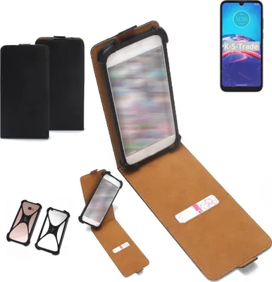 Produktbild von K-S-Trade Handyhülle Schutzhülle kompatibel mit Motorola Moto E6i Hülle Case Cover Flip Style Bumper schwarz 1x