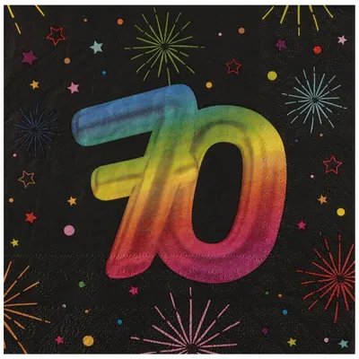 Produktbild von 12 Servietten 70. Geburtstag bunt