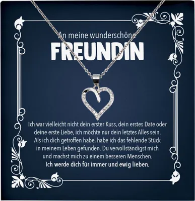 Produktbild von 22Feels Wunderschöne Freundin Geschenk Silber Ich Liebe Dich Frauen Herz Halskette Valentinstag Jahrestag Damen Collier Liebesbeweis (Damen Silber 925/000 Schmuck)