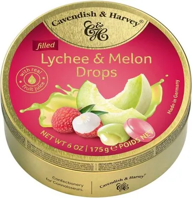 Immagine prodotto di Gocce di litchi e melone Cavendish e Harvey 175 grammi