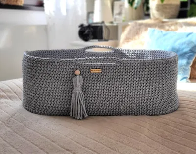 Obrázok produktu pre Košík Mojžiš BOHO - tmavosivý