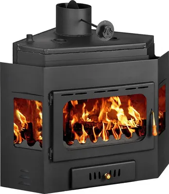 Image de Insert de cheminée à bois hydraulique PRITY A W16 – 21 kW (5 + 16 kW), chauffe-eau 34 L, Ø200 mm – Chauffage central – Classe énergétique A