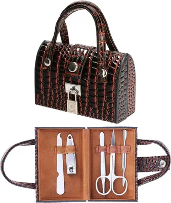 Produktbild von 6tlg Nagelpflege Set Etui Maniküre Pediküre Edelstahl Nagelknipser Schere