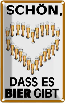 Produktbild von vianmo Blechschild 30x20 cm schön dass es Bier gibt Essen Trinken