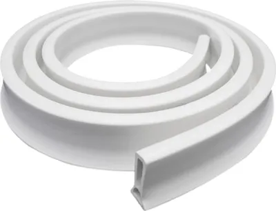 Produktbild von Duschabdichtung 2 m wasserdichter Silikonstreifen für Dusche, selbstklebend, für Duschwannenrand, faltbar, Überschwemmungsschutz für Küche, Toilette, Badezimmer (Weiß)