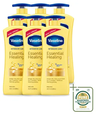 Produktbild von 6 x Vaseline Essential Healing Bodylotion - Intensiv pflegend - 600 ml - Vorratspackung - 6 Stücke