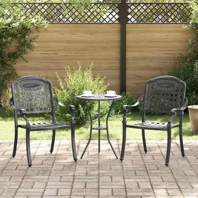 Immagine prodotto di vidaXL Sedia da giardino, 2 pezzi, nera, in alluminio