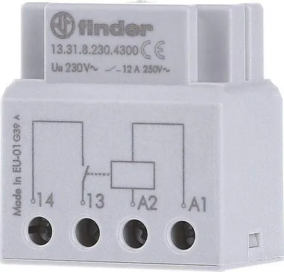 Obrázek produktu pro Finder 13.31.8.230.4300, Vícenapěťové relé, Bílá, Metal, Plast, 1000 mW, 230 V