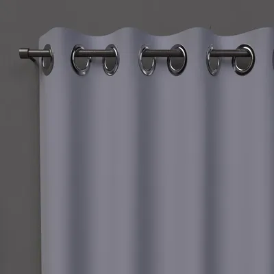 Verdunkelungsvorhang mit Ösen 135x250 cm Silber Grau
