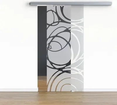 Produktbild von Pertura Glasschiebetür Komplettset Glera Mystic 02 1025x2050 mm Rechts inkl. Beschlag Selir Aluminium Edelstahloptik,Gri