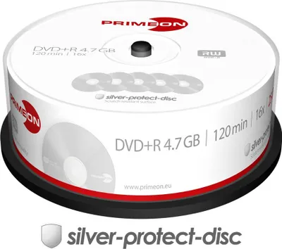 Produktbild von PRIMEON DVD+R 4.7GB/120Min/16x Cakebox (25 Disc)