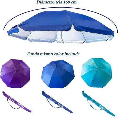 Produktbild von Famanu Strandparasol 160 cm mit UV-Schutz - lila