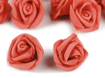 10 x Deko Rose / Rosenblüte / Rosenkopf 4cm, koralle