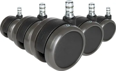 Obrázok produktu pre hjh KANCELÁRSKE KOLIESKA 5x ROLO No-Noise 11mm/65mm náhradné kolieska pre kancelárske stoličky na parkety, laminátové podlahy, dlaždice alebo kamenné podlahy