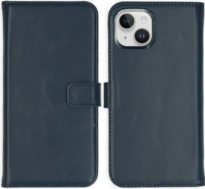 Obrázek produktu pro Selencia kožené pouzdro s klopou pro iPhone 15 – modré