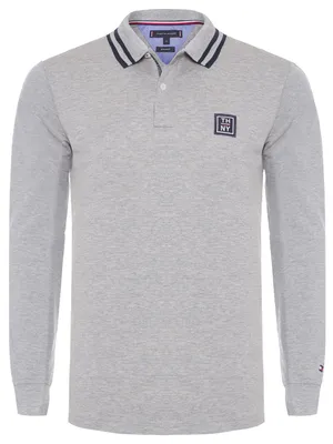 Produktbild von Tommy Hilfiger Herren WCC BADGE TIPPED Poloshirt Langarm Grau