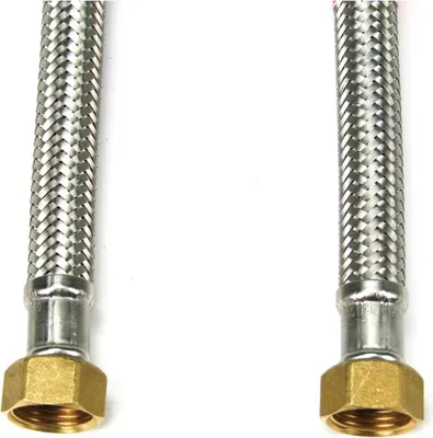 Produktbild von Edelstahl Flexschlauch 50cm DN13 Panzerschlauch DVGW, IG 1/2" x IG 1/2"