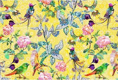 Produktbild von Tadessi Fototapete | Blumen | 4.00 m x 2.70 m | Gelb | Grün | Wandbild | Digitaldruck