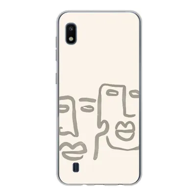 Produktbild von MuchoWow® Handyhülle Schutzhülle Hülle für Samsung Galaxy A10 Gesicht - Abstrakt - Strichzeichnung Silikon Softcase Handy Hülle - Schutzhülle