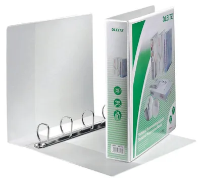 Imagen del producto de Libreta de presentaciones Leitz, formato A4, de gran capacidad, color blanco, con 4 anillas