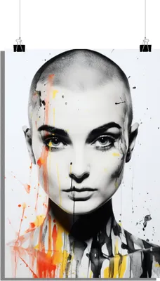 Produktbild von Musik Poster - Sinead O'Connor Poster - Abstraktes Poster - 51x71cm - Perfekt zum Einrahmen