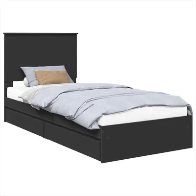 Obrázek produktu pro Postel s úložným prostorem Černá 90 x 190 cm kompozitní dřevo