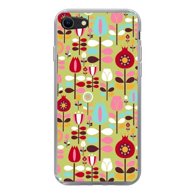 Produktbild von MuchoWow® Handyhülle Schutzhülle Hülle für iPhone SE 2022 Muster - Blumen - Farben Silikon Softcase Handy Hülle - Schutzhülle