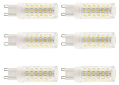 Zdjęcie produktu dla 6 sztuk żarówek LED G9, 77 diod, 9W, małe lampy sufitowe, żarówki do lamp ściennych z 3 trybami światła, idealne do domu
