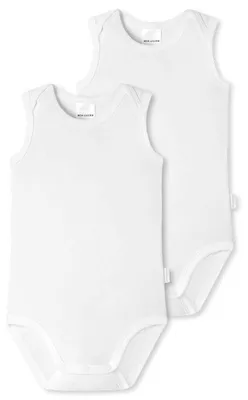 Immagine prodotto di Schiesser, confezione da 2 body per neonati unisex, senza maniche, con bottoni - 100% Cotonelogico