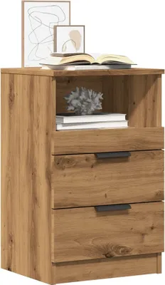 Image de vidaXL Tables de chevet 2 pcs. Chêne Artisan 40x36x65 cm Bois composite