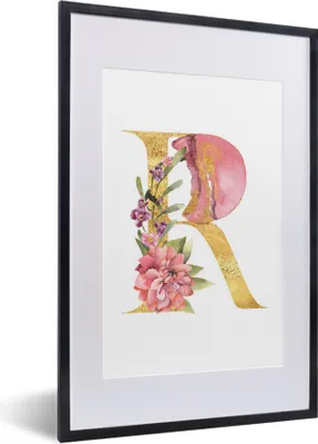 Produktbild von MuchoWow® MuchoWow® Gerahmtes Poster Aquarelle - Farben - Blumen 40x60 cm - Poster mit zchwarzem Bilderrahmen - Poster in Rahmen
