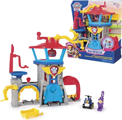 Produktbild von PAW Patrol Air Rescue - Pup Squad Flughafen Tower mit Fahrzeugstarter, Chase-Pup Squad Racer und Bürgermeister-Figur, Flughafen & Flugzeug, PAW Patrol, 3 Jahr(e), Mehrfarbig