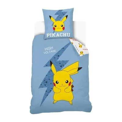 Produktbild von Bettwäsche 140 x 200, 100 % Baumwolle, Pokemon Pikachu