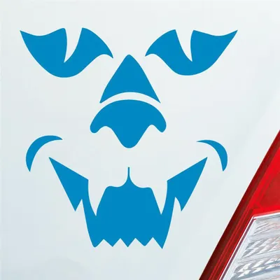 Produktbild von Auto Aufkleber Löwe Monster Dämon Lion CAR KFZ PKW Roller Motorrad 10x10 cm Hellblau Sticker Heckscheibenaufkleber