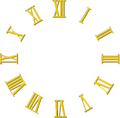 A collection of Roman numerals arranged in a circular pattern on a white background.