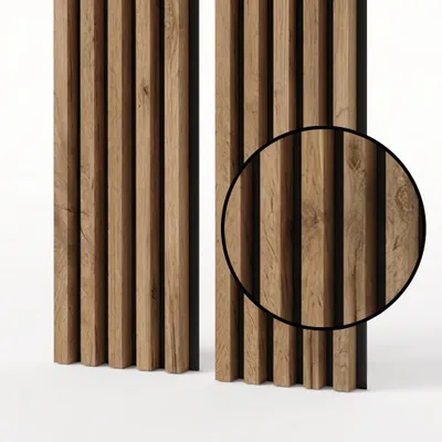 Produktbild von MEBANO. Akustikpaneele Holz 240 x 53 cm, Farbe: Wotan Eiche Wandpaneele, Holzpaneele Wand, Moderne Lamellenwand auf Filz, MDF Wandverkleidung