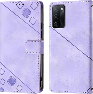 Produktbild von Hülle für OPPO A55S 5G Prägung Flip Leder Brieftasche Schutzhülle mit Ständer Lila