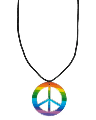 Produktbild von Regenbogen Peace Halskette zum Hippie Kostüm | Multicolor