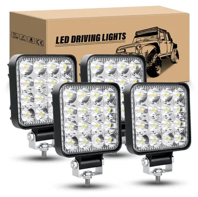 Produktbild von 4 Stück LED-Arbeitsscheinwerfer, 3,3 Zoll, 48W, Mini-Scheinwerfer für 12V und 24V Fahrzeuge