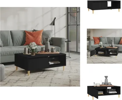 Zdjęcie produktu dla vidaXL Stolik kawowy czarny 90x60x35 cm materiał drewnopochodny - Stoliki kawowe