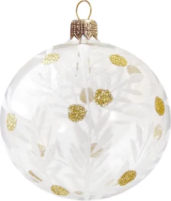 Produktbild von Weihnachtskugel transparent mit goldenen Punkten
