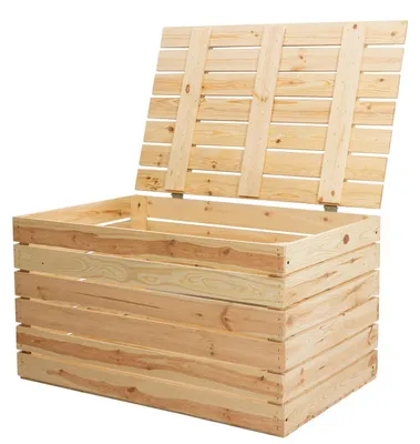Image de Grande boîte en bois avec couvercle, idéale pour le rangement et la décoration