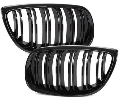 Produktbild von BMW 3 E92 E93 06-10 Nierengitter zwischen den Scheinwerfern links + rechts, schwarz glänzend, Doppelstrebe