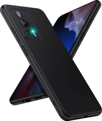 Zdjęcie produktu dla Silikonowe etui na telefon komórkowy Xiaomi Poco F5 Pro 5G Protective Cover Matt Black Backcover