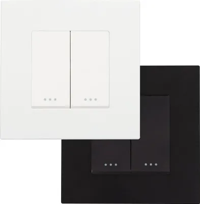 Produktbild von Schalter Doppelt mit PC-Rahmen Modern Weiß