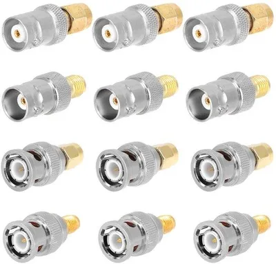 Zdjęcie produktu dla Zestaw adapterów koaksjalnych BNC - 12 sztuk - 50 Ohm - 12-częściowy